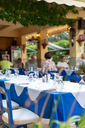 Set tables in the covered part of the garden